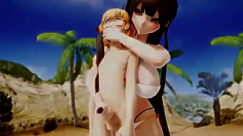 Beach babe and shota