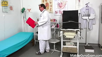 Perverted doctor examines senior vaginas