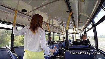 Amateur sluts sharing cock in the public bus