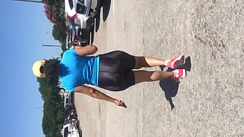 Mature Latina With MEGA Booty in Shiny Spandex Shorts