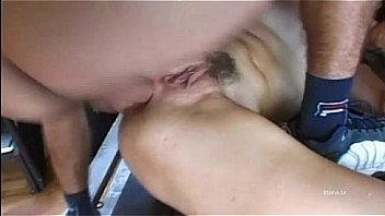 Hot brunette fucked in a car