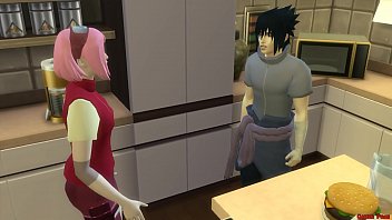 Sakura Fucked by the clones of Naruto Gangbang in front of Husband s. Cuckold
