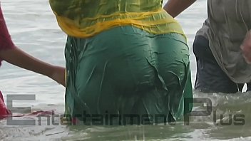 Indian big ass aunty on the sea beach