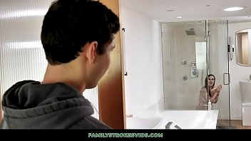 Stepbro Finds Sister Riding A Sex Toy In The Shower, Has Sex