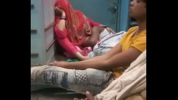 Indian Couple Enjoy in Public Train