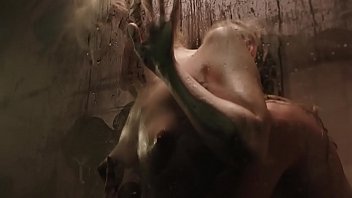 Lesbian shower scene with steam