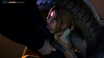 Lara Croft Sucking Dick At Gunpoint