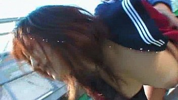 Shy Japanese Coed exhibs and fucked outdoor