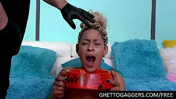 Dumb black slut pissed on and degraded