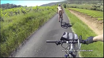 Flashing and nude in public biking on the road