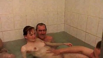 Bathtime with daddy and friends
