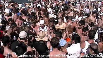 insane spring break beach party with hot naked real girls