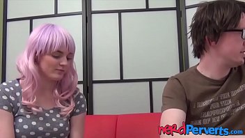 Pink haired lady tricked into doing porn