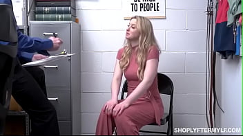 Gorgeous MILF thief Sunny Lane was caught hiding something in her undies and got fucked and interrogated by a horny cop.