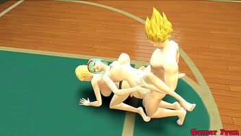 Dragon Ball Porn Anime Hentai Vegeta Fucks Hard in the Anal Ass of Nro 18 and Bulma, His Wife, Lets His Lover Fuck