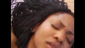 Two sweet slender ebony babes get their assholes fucked by older guys