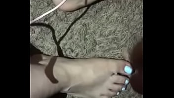 POV cum on beautiful Latina BBW feet.