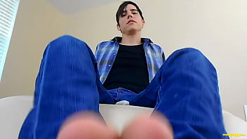 Your cute gay roommate wants you to sniff and smell his nasty big feet