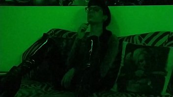Beth Kinky - Sexy goth domina smoking in green light pt2 HD