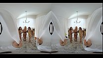 Naughty America - Three hot MILF's catch a pervent looking at them while they trying out some sexy lingerie